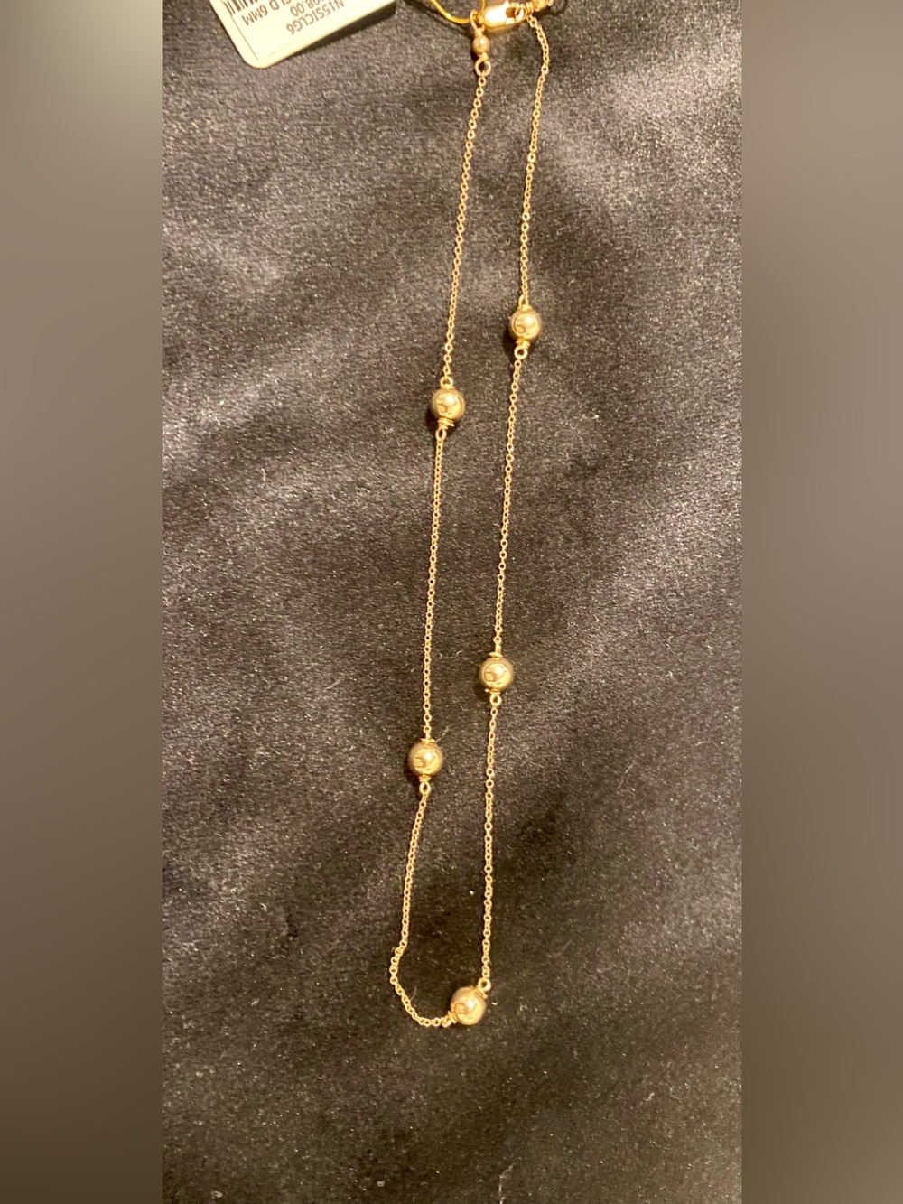 15” enewton necklace with gold 6mm beads